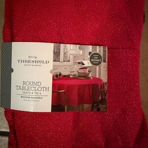 Threshold Sparkling Red Round Tablecloth